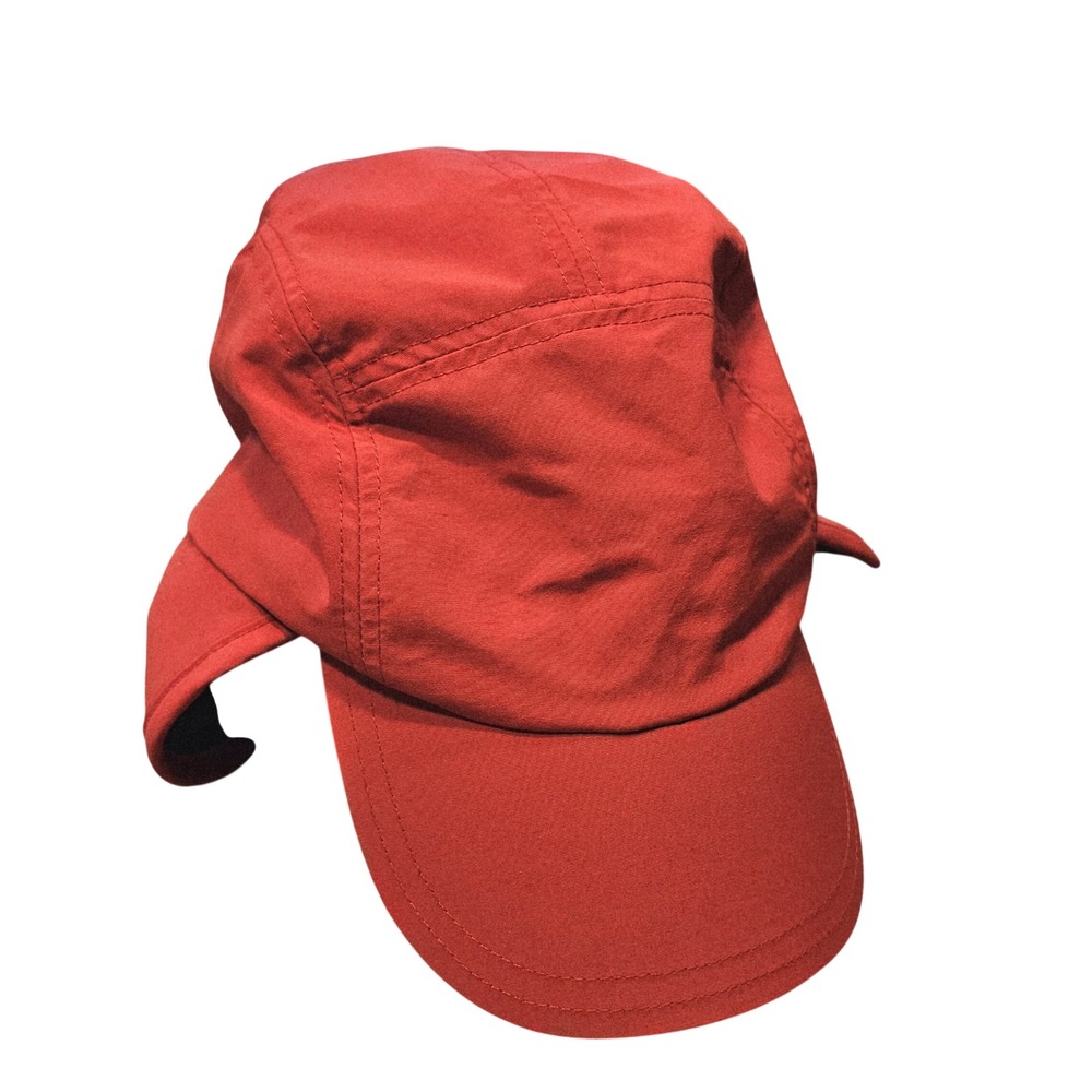 Lands End Mens Red Squall Fleece Lined Trapper Hat Ear Flaps L-XL